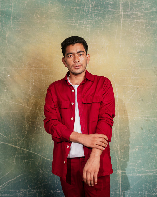 MERLOT LINEN CO-ORD SET