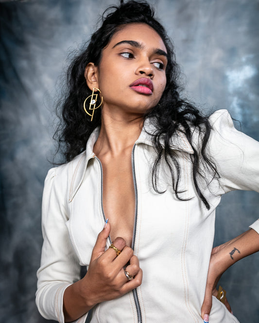 PORCELAIN ZIPPER DRESS