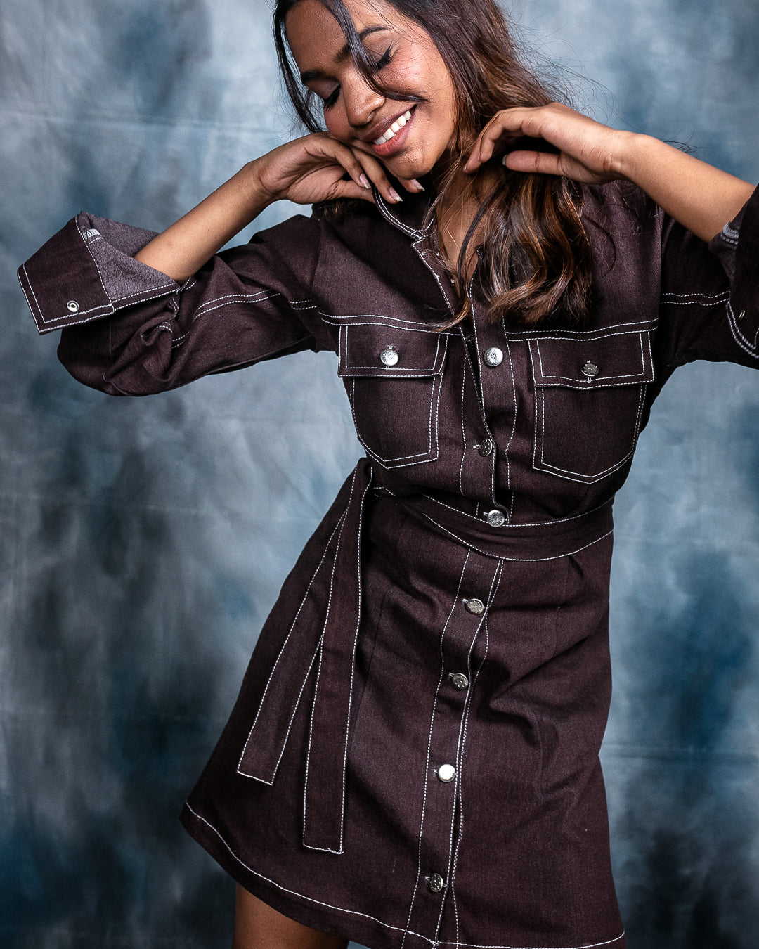 BRUNETTE BUTTON UP DRESS